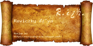Reviczky Éva névjegykártya